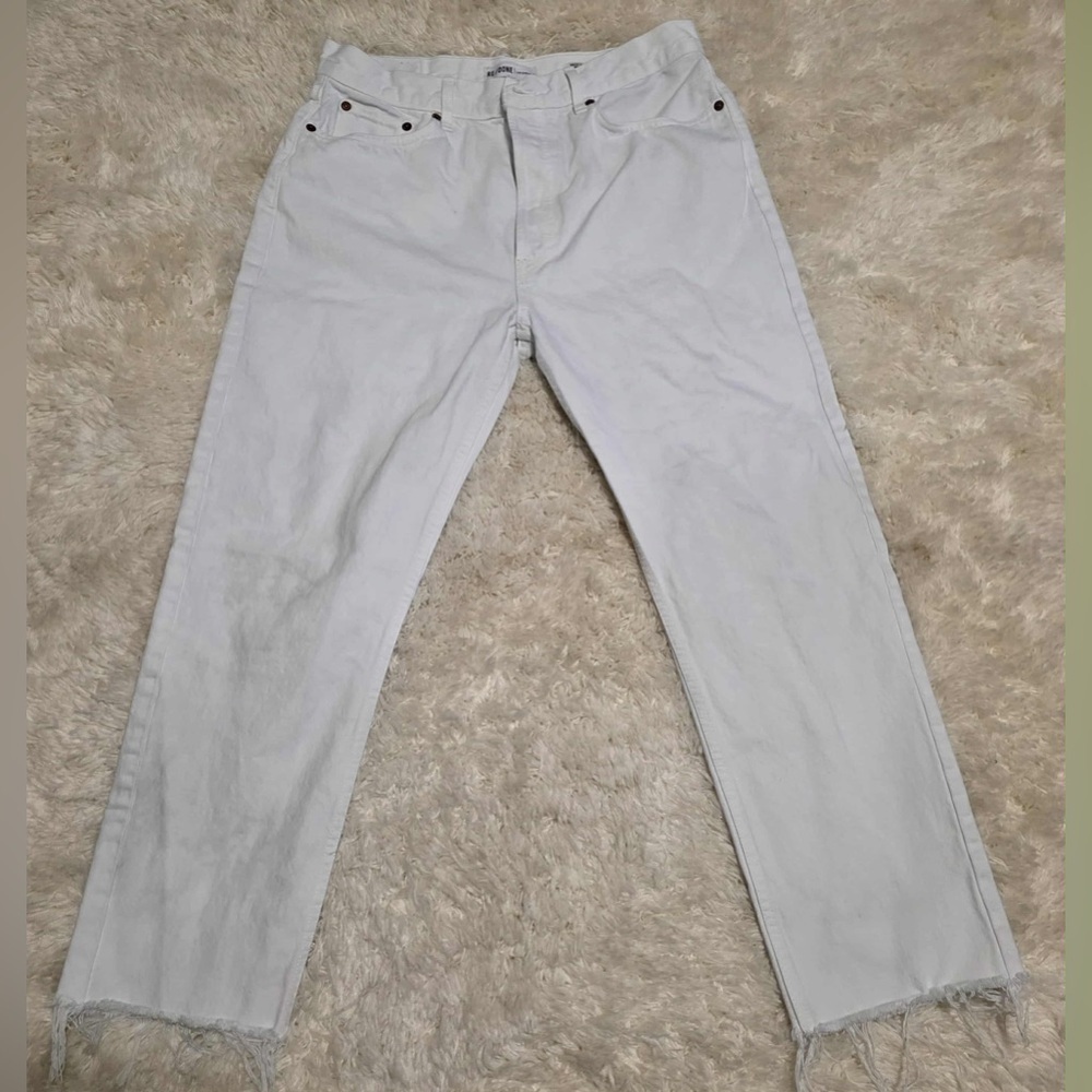 Re/Done Women’s Size 30 Button Fly White Denim Jeans EUC